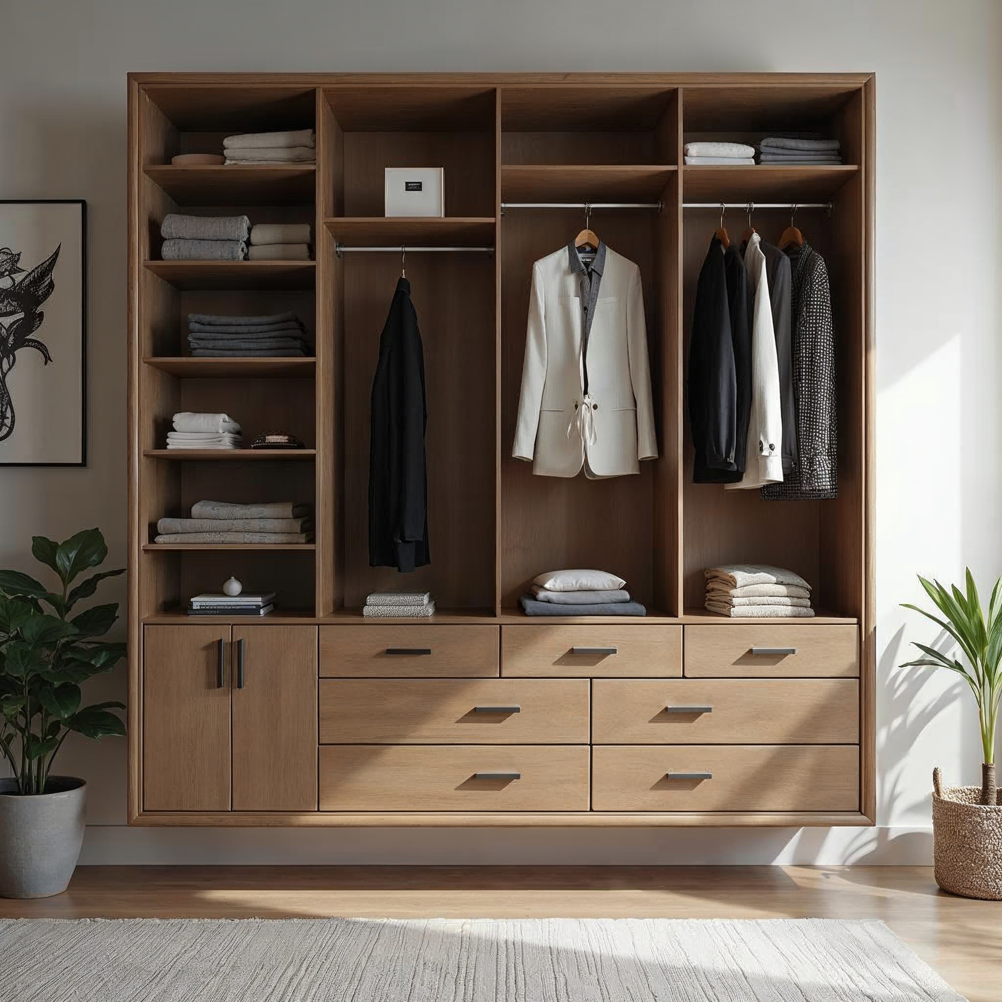 Modern wardrobe closet organization system